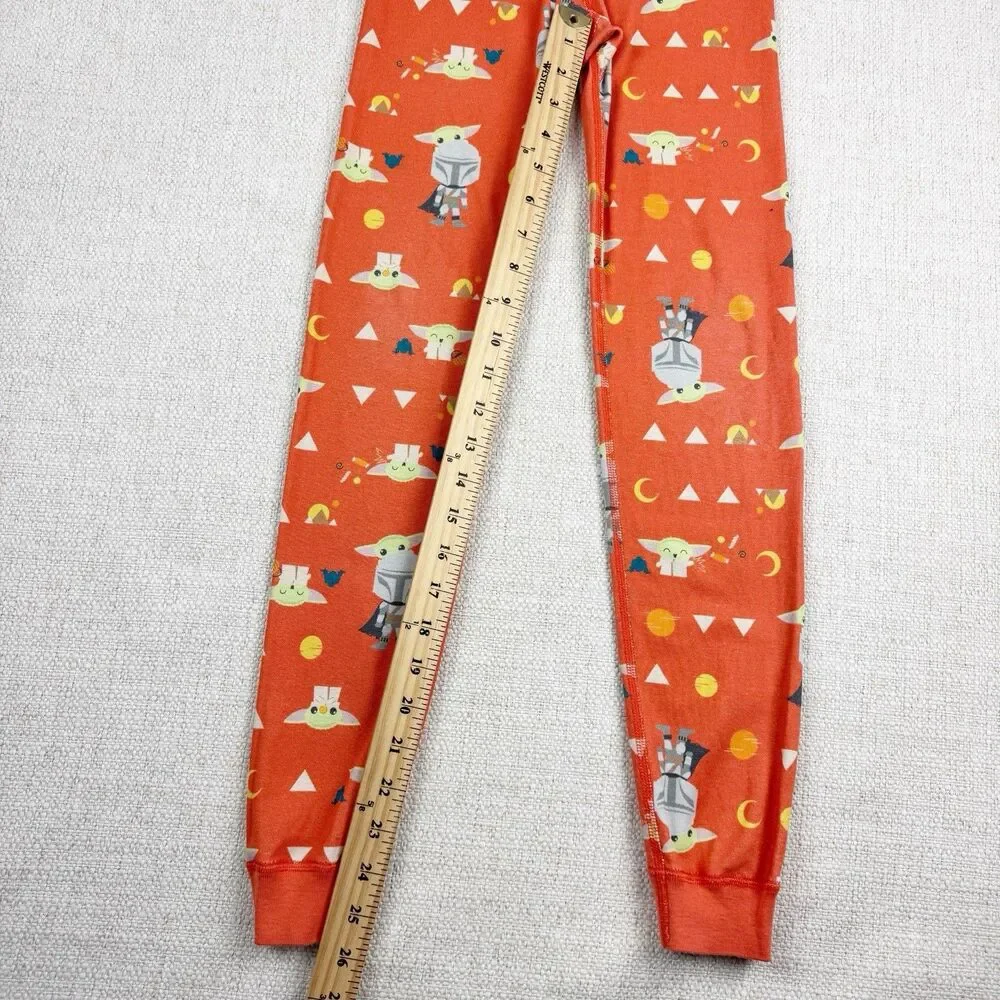 Hanna Andersson Star Wars Baby Yoda Pajama Set Size 140 cm US 10 Orange PJ